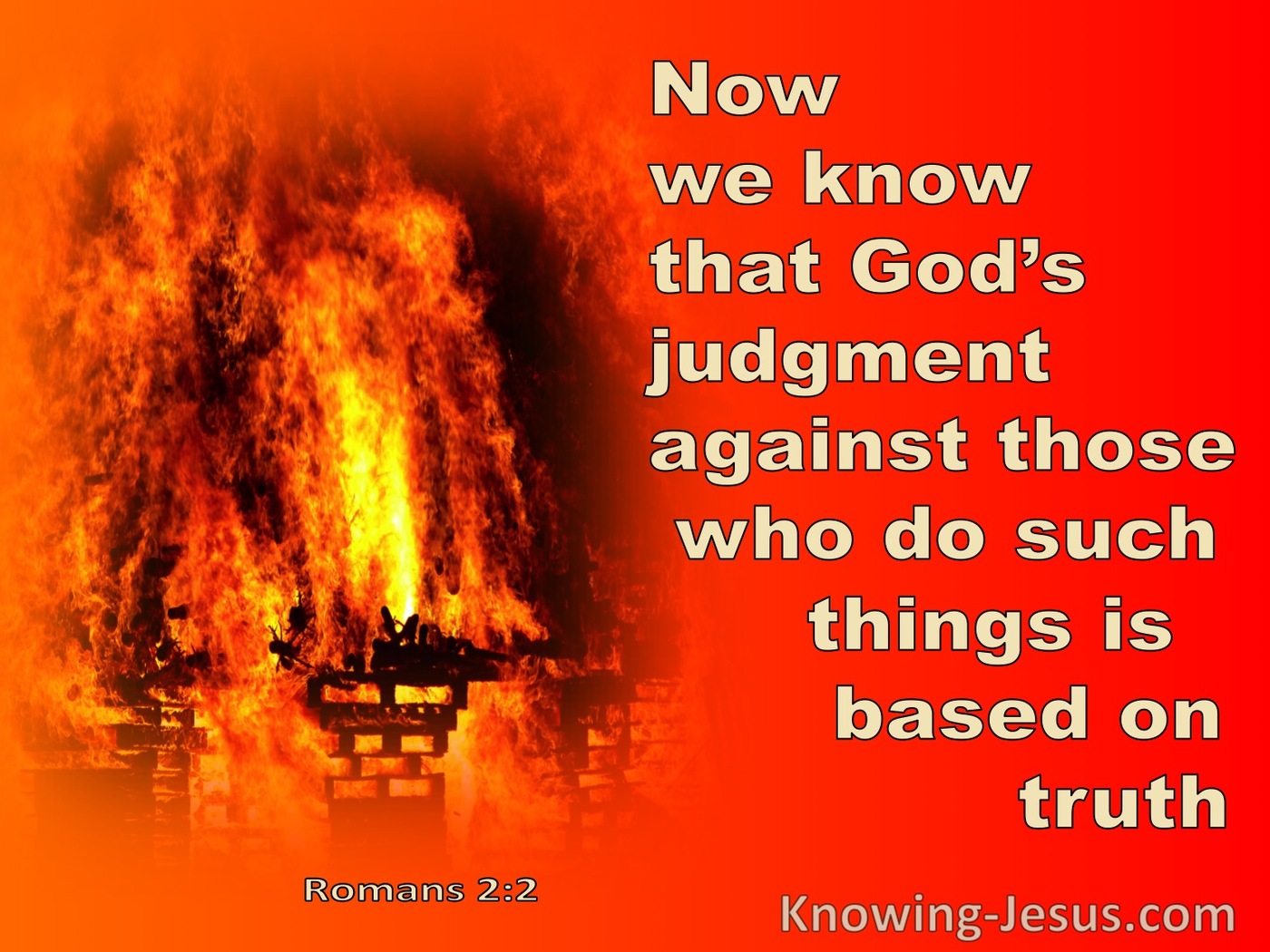 Romans 2:2 The Judgment Of God (orange)